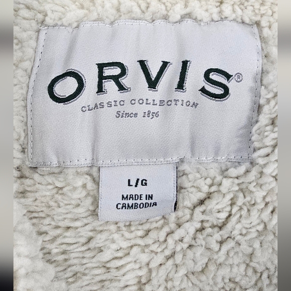 Orvis Men's Sherpa Lined 1/4 Zip Pullover - Size Large  A0116 - Picture 7 of 8